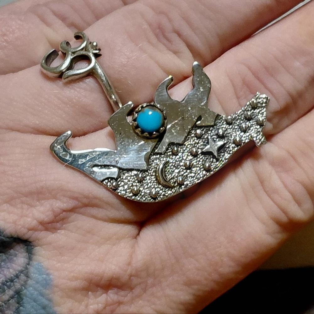 Silver and Turquoise Mystic Bear Ring